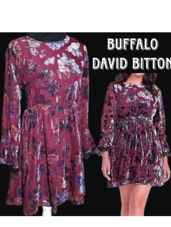 Buffalo David Bitton Dresses & Skirts - Floral Velvet iridescent 1990s grunge style  Buffalo david bitton mini dress